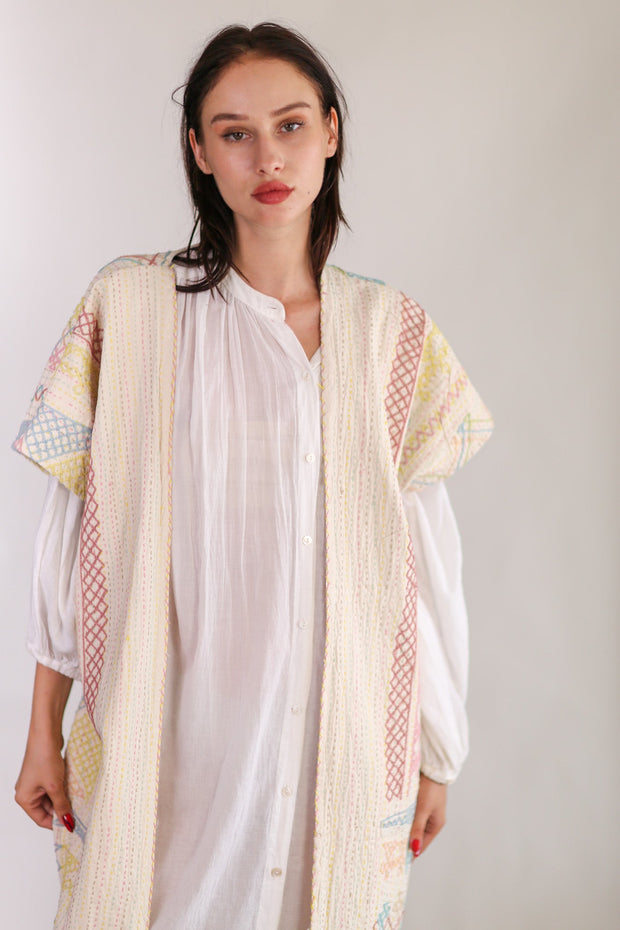 EMBROIDERED KIMONO ANISCHKA - sustainably made MOMO NEW YORK sustainable clothing, slow fashion