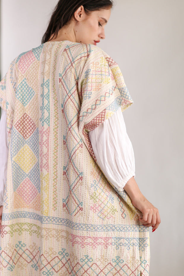 EMBROIDERED KIMONO ANISCHKA - sustainably made MOMO NEW YORK sustainable clothing, slow fashion