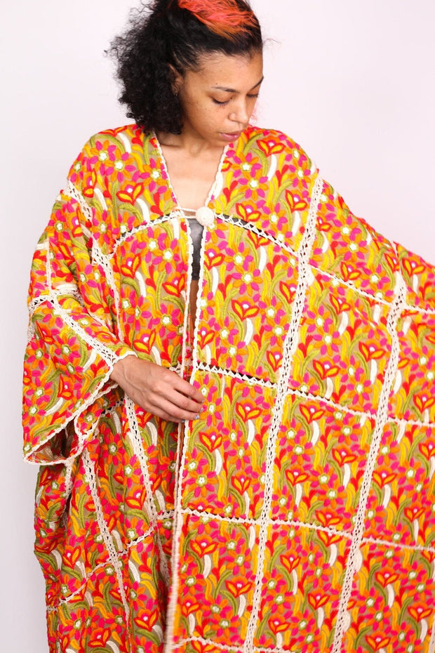 EMBROIDERED KIMONO RUTACAE - sustainably made MOMO NEW YORK sustainable clothing, Kimono slow fashion