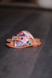 EMBROIDERED LEATHER SLIP ON SANDALS TRIBECA - sustainably made MOMO NEW YORK sustainable clothing, sandals slow fashion