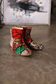 EMBROIDERED PATCHWORK BOOTS ROMY - sustainably made MOMO NEW YORK sustainable clothing, boots slow fashion