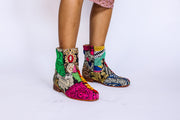 Embroidered Patchwork Boots Romy - sustainably made MOMO NEW YORK sustainable clothing, offer slow fashion