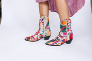 Embroidered Patchwork Cowboy Boots Ginalyn - sustainably made MOMO NEW YORK sustainable clothing, boots slow fashion