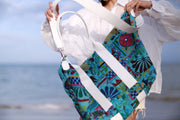 EMBROIDERED PATCHWORK DUFFLE WEEKENDER - sustainably made MOMO NEW YORK sustainable clothing, offer slow fashion