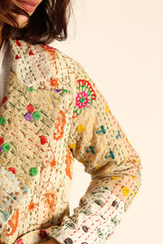 EMBROIDERED PATCHWORK JACKET PENNY - sustainably made MOMO NEW YORK sustainable clothing, Jacket slow fashion