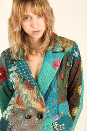 EMBROIDERED PATCHWORK JACKET PENNY - sustainably made MOMO NEW YORK sustainable clothing, Jacket slow fashion