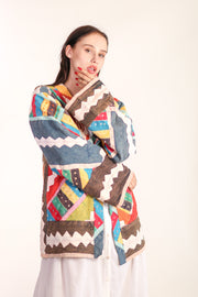 EMBROIDERED PATCHWORK KIMONO HILO - sustainably made MOMO NEW YORK sustainable clothing, slow fashion