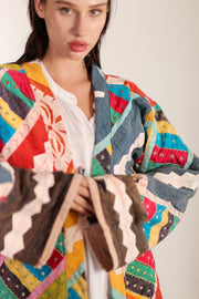 EMBROIDERED PATCHWORK KIMONO HILO - sustainably made MOMO NEW YORK sustainable clothing, slow fashion