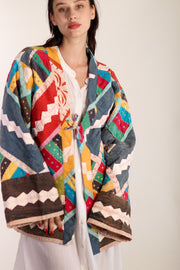 EMBROIDERED PATCHWORK KIMONO HILO - sustainably made MOMO NEW YORK sustainable clothing, slow fashion