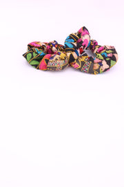 EMBROIDERED PATCHWORK SCRUNCHIE GIVA - sustainably made MOMO NEW YORK sustainable clothing, slow fashion