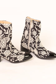 EMBROIDERED SILK PAISLEY BOOTS OWEN - sustainably made MOMO NEW YORK sustainable clothing, boots slow fashion