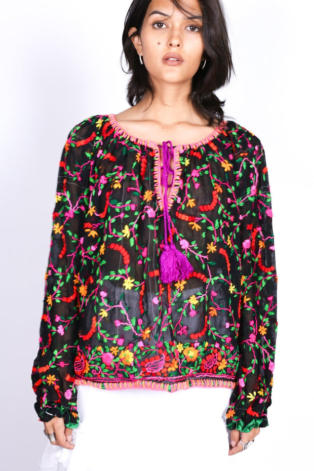 EMBROIDERED TOP IMELDA - sustainably made MOMO NEW YORK sustainable clothing, offer slow fashion