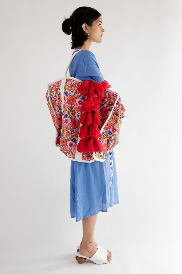 Embroidered Weekender Gigi - sustainably made MOMO NEW YORK sustainable clothing, offer slow fashion