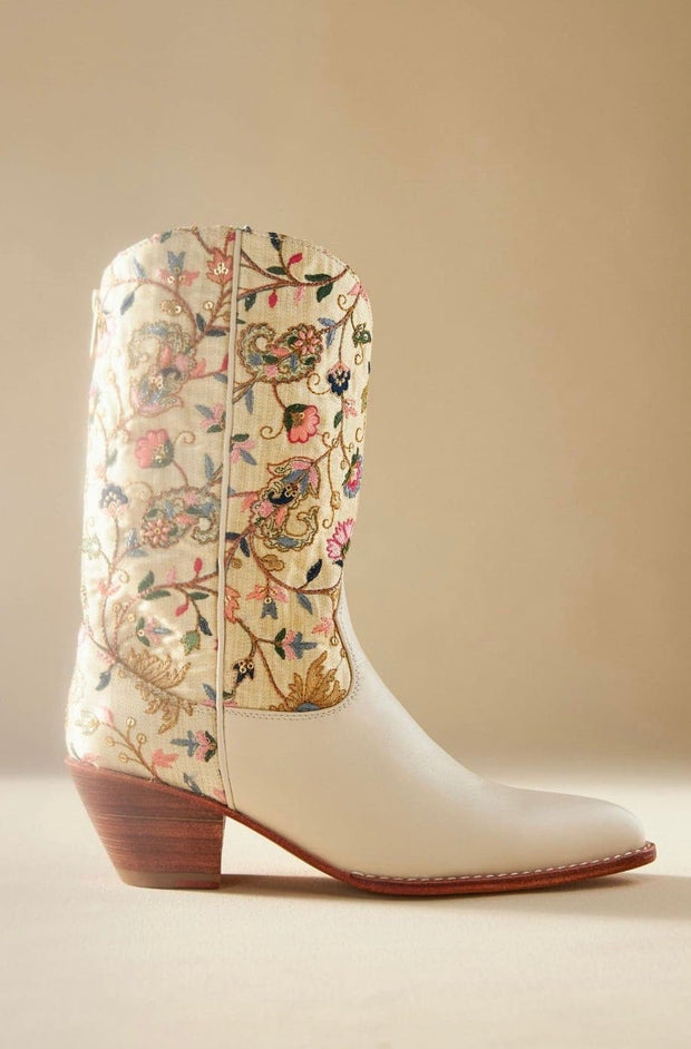 EMBROIDERED WESTERN BOOTS X BHLDN ANTHROPOLOGIE - sustainably made MOMO NEW YORK sustainable clothing, boots slow fashion