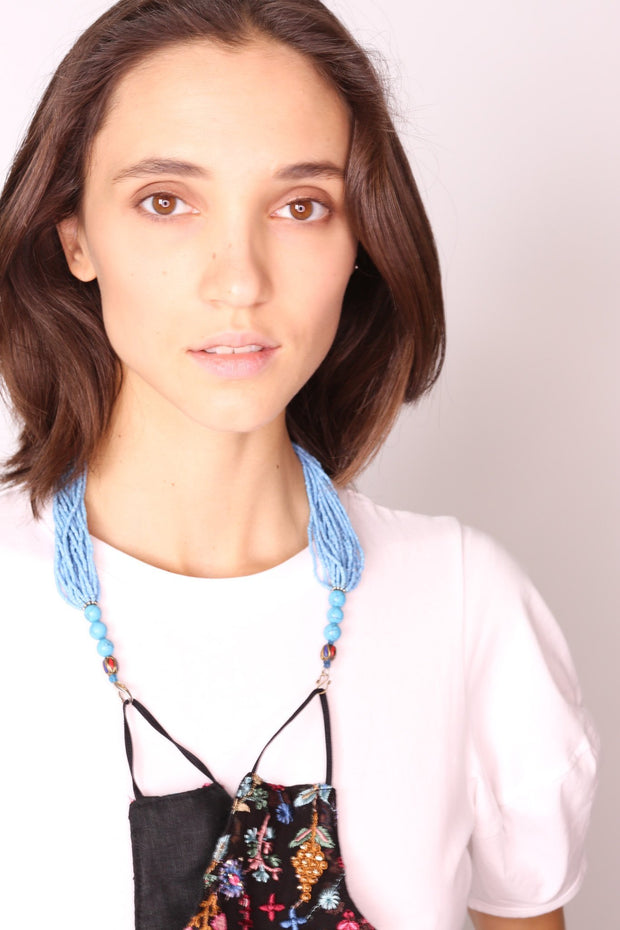 FACE MASK NECKLACE HOLDER ARABELLA - sustainably made MOMO NEW YORK sustainable clothing, slow fashion