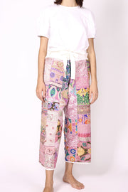 FISHERMAN PANTS EMBROIDERED PATCHWORK GIVA - sustainably made MOMO NEW YORK sustainable clothing, pants slow fashion