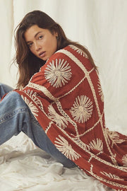 FLORA CROCHET KIMONO X FREE PEOPLE - sustainably made MOMO NEW YORK sustainable clothing, crochet slow fashion