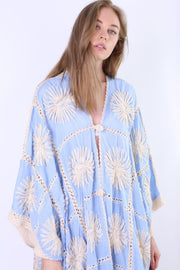 FLORA CROCHET KIMONO X FREE PEOPLE - sustainably made MOMO NEW YORK sustainable clothing, crochet slow fashion