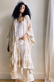 FLORA HAND CROCHET KIMONO - sustainably made MOMO NEW YORK sustainable clothing, crochet slow fashion