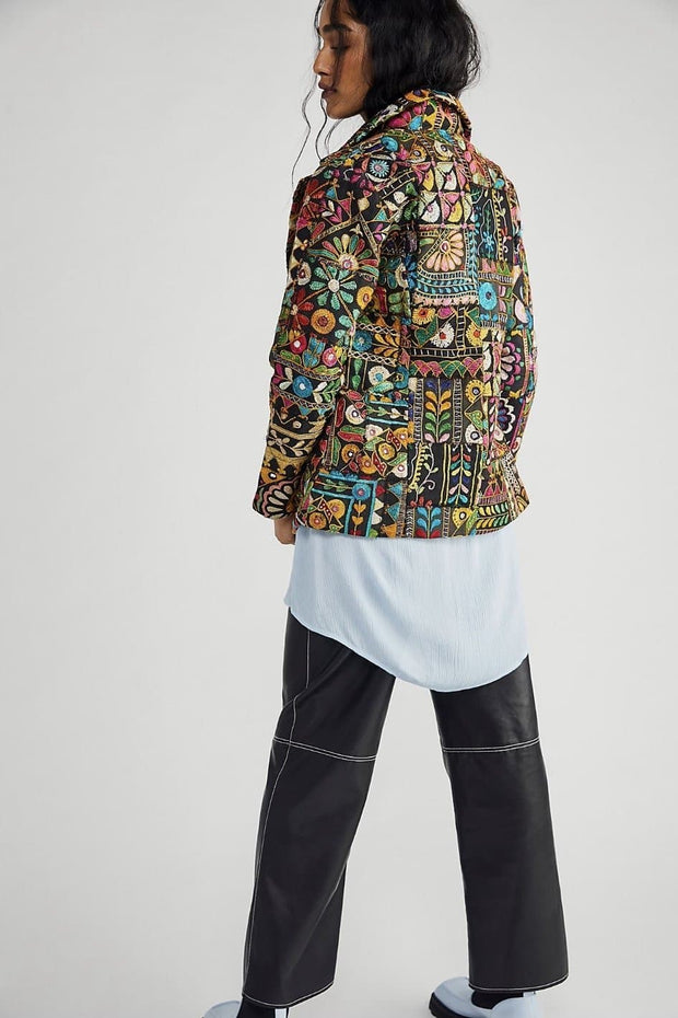 FRIDA VINTAGE PATCHWORK BLAZER X FREE PEOPLE - sustainably made MOMO NEW YORK sustainable clothing, fall22 slow fashion