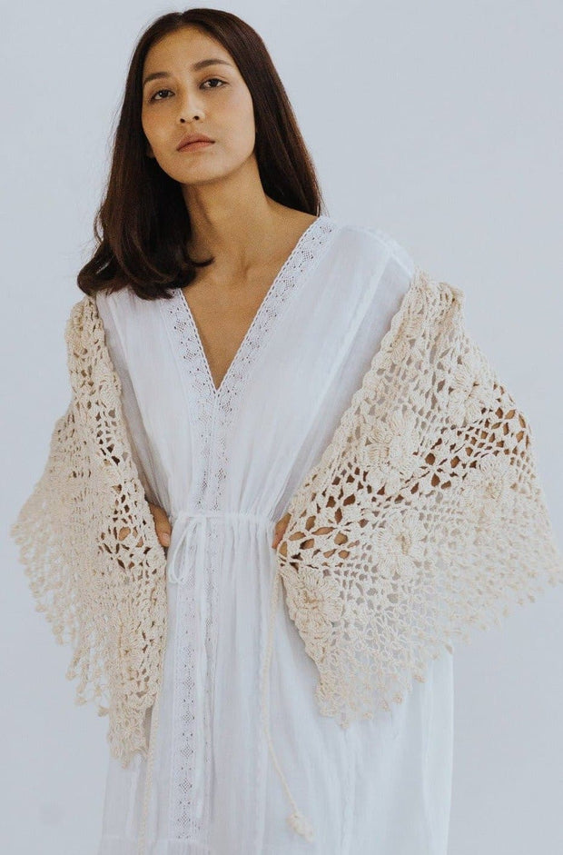 HAND COTTON CROCHET CARDIGAN COCO - sustainably made MOMO NEW YORK sustainable clothing, crochet slow fashion