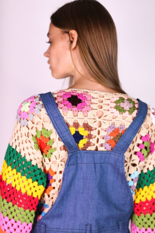 HAND CROCHET CARDIGAN ULLA - sustainably made MOMO NEW YORK sustainable clothing, crochet slow fashion