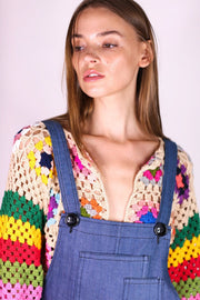 HAND CROCHET CARDIGAN ULLA - sustainably made MOMO NEW YORK sustainable clothing, crochet slow fashion