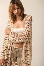 HAND CROCHET KIMONO DUSTER NOEMI - sustainably made MOMO NEW YORK sustainable clothing, wholesale1122 slow fashion