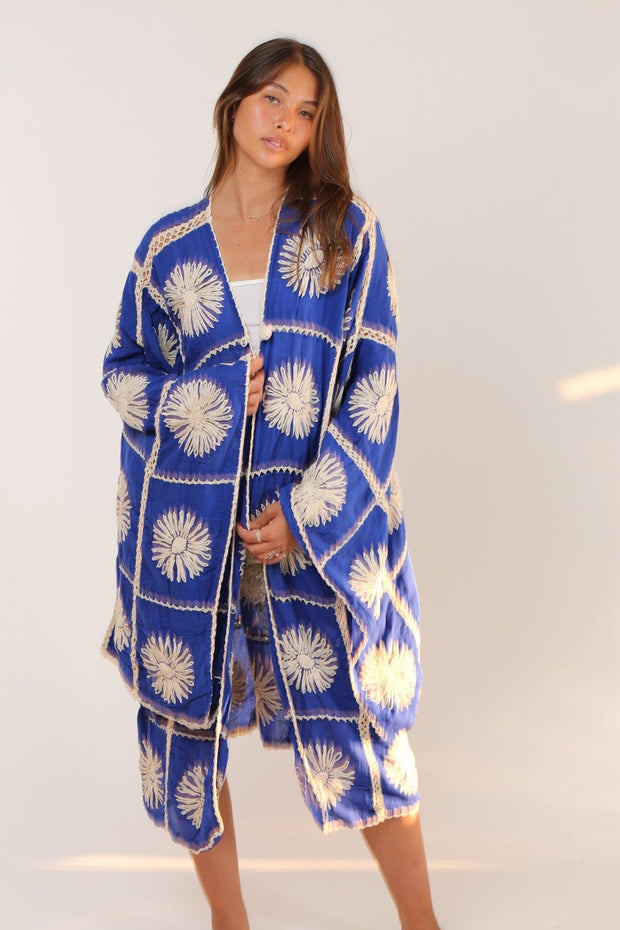 HAND CROCHET KIMONO MAIGRET X FREE PEOPLE - sustainably made MOMO NEW YORK sustainable clothing, Kimono slow fashion