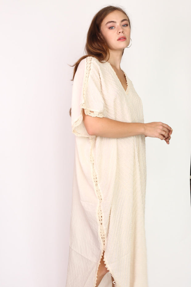 HAND CROCHET STITCH KAFTAN MALIA - sustainably made MOMO NEW YORK sustainable clothing, crochet slow fashion