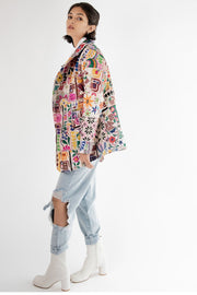 Hand Embroidered Patchwork Jacket Frida - sustainably made MOMO NEW YORK sustainable clothing, fall22 slow fashion