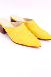 HEELED MULES EMBROIDERED X ANTHROPOLOGIE - sustainably made MOMO NEW YORK sustainable clothing, mules slow fashion