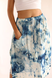 INDIGO DYE SKIRT LORIS - sustainably made MOMO NEW YORK sustainable clothing, skirt slow fashion