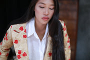 JACKET FRIDA IN EMBROIDERED SILK - sustainably made MOMO NEW YORK sustainable clothing, offer slow fashion