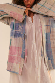 JACKET KIMONO RIKI VINTAE KANTHA QUILT - sustainably made MOMO NEW YORK sustainable clothing, slow fashion