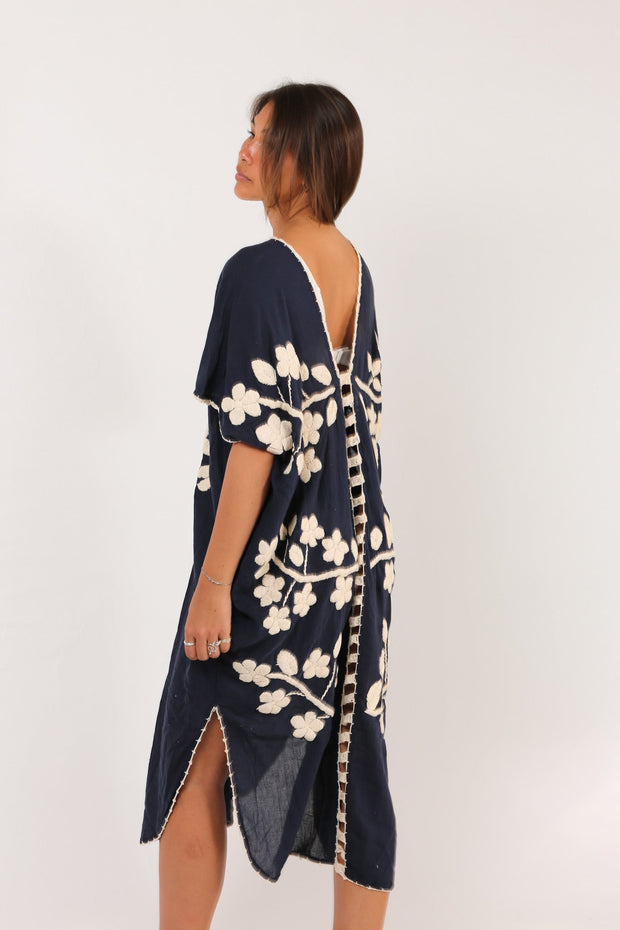 KAFTAN ALEXANDRA HAND EMBROIDERED - sustainably made MOMO NEW YORK sustainable clothing, kaftan slow fashion