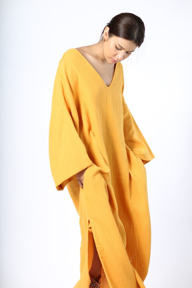 KAFTAN DRESS AKIRA - sustainably made MOMO NEW YORK sustainable clothing, kaftan slow fashion