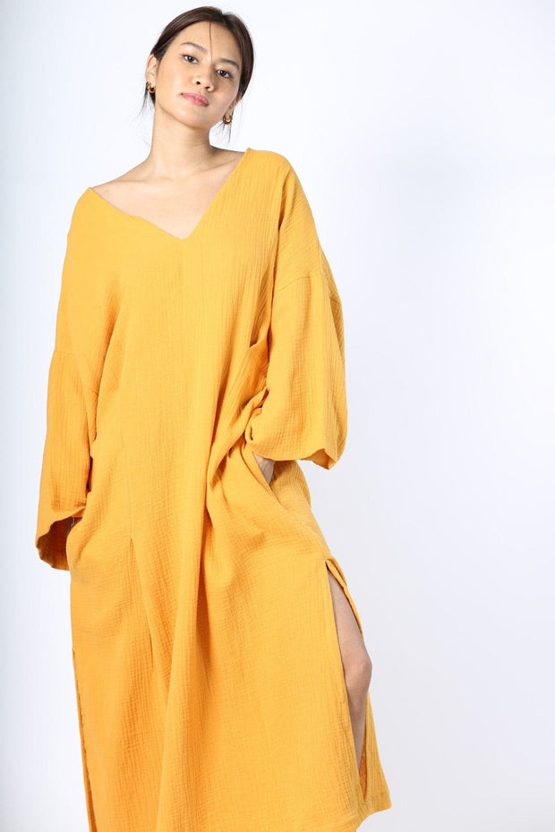 KAFTAN DRESS AKIRA - sustainably made MOMO NEW YORK sustainable clothing, kaftan slow fashion