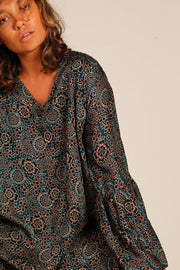 KAFTAN DRESS MANOUSCKA - sustainably made MOMO NEW YORK sustainable clothing, dress slow fashion