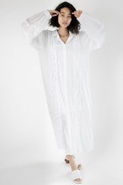 Kaftan Lace Detail Dress Homer - sustainably made MOMO NEW YORK sustainable clothing, kaftan slow fashion