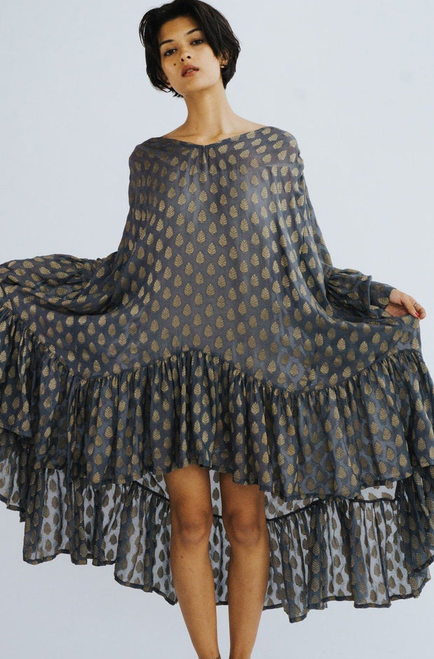 Kaftan Silk Dress Sunni - sustainably made MOMO NEW YORK sustainable clothing, Boho Chic slow fashion