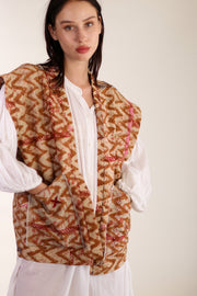 KANTHA COTTON VEST WISUSA - sustainably made MOMO NEW YORK sustainable clothing, Kimono slow fashion