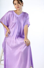 LAVENDER SILK DRESS JULIANA - sustainably made MOMO NEW YORK sustainable clothing, dress slow fashion