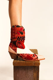 LEATHER PATCHWORK PATCH BOOTS ZAHRA - sustainably made MOMO NEW YORK sustainable clothing, boots slow fashion