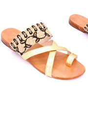 LEATHER STRING SANDAL CINDY - sustainably made MOMO NEW YORK sustainable clothing, slow fashion