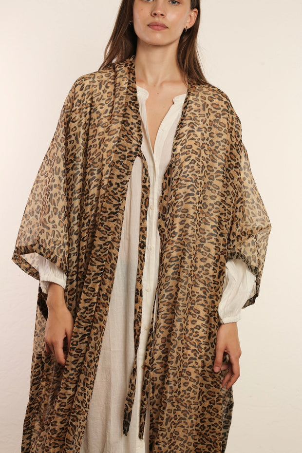 LEOPARD CHEETAH QUEEN ANIMLA PRINT KIMONO - sustainably made MOMO NEW YORK sustainable clothing, kimono slow fashion