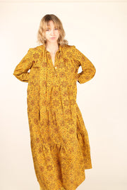 LONG COTTON DRESS ALBERTINE - sustainably made MOMO NEW YORK sustainable clothing, dress slow fashion