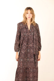 LONG COTTON DRESS ALBERTINE - sustainably made MOMO NEW YORK sustainable clothing, dress slow fashion