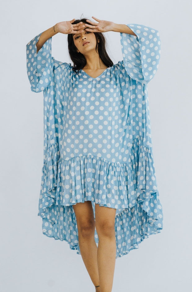 MODAL SILK KAFTAN DRESS SUNNI - sustainably made MOMO NEW YORK sustainable clothing, Boho Chic slow fashion