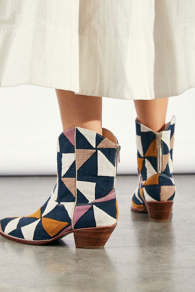 MOSAIC WESTERN BOOTS X FREE PEOPLE - sustainably made MOMO NEW YORK sustainable clothing, boots slow fashion